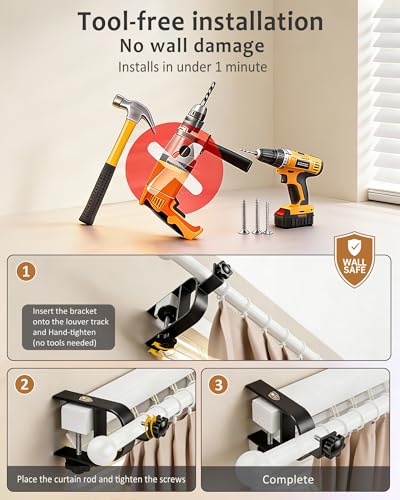 Bobuuii Over Blinds Curtain Rod Brackets