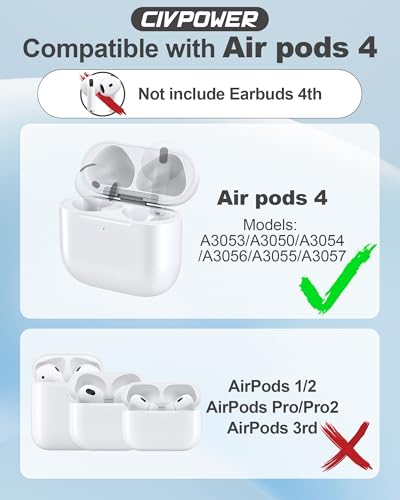 CIVPOWER Charging Case Replacement For Air Pods 4th
