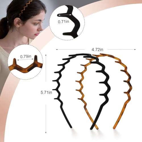 2 Pack Zig Zag Headbands For Women