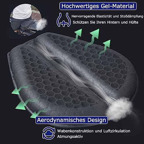 PhyiFlbey Motorcycle Seat Cushion Gel Pad