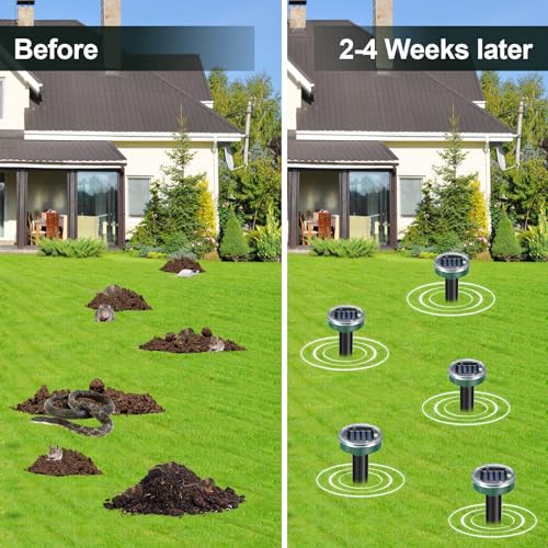 Tirgo Mole Repellent Solar Powered 10 Pack Snake Repellent Ultrasonic
