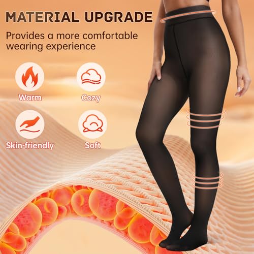 Fleece Lined Tights Women Sheer